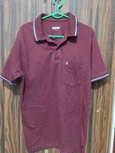 Men's Burgundy Polo T-Shirt L size