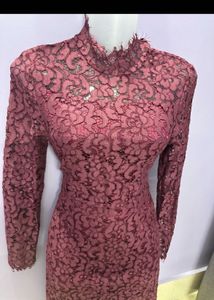 Elegant Burgundy Lace Dress