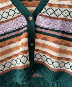 Patterned Knit Vest, new, no lint