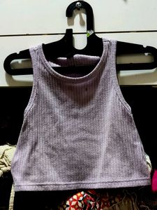 Ribbed Knit Sleeveless Crop Top
