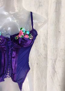 Purple Floral Corset