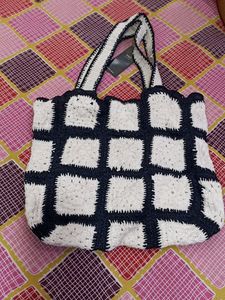 Pure Cotton Crochet Woven Bag