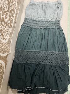 Y2K Ombre Dark Green Maxi Skirt
