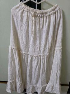 Boho White Tiered Maxi Skirt