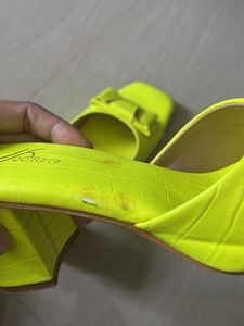 Neon Yellow Slide Sandals
