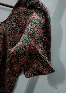 Ajrakh printed kurta with lining