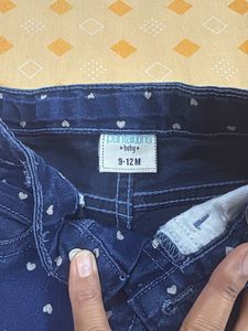 Cute Heart Pattern Denim Jeans