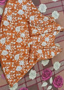 white brown Floral ghrara set with lace detailing