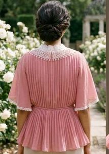 The Vintage Lace-Collar Peplum Top