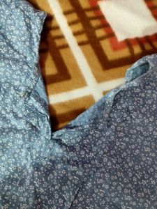 Light Blue Floral Print Kurta
