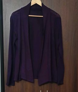 Elegant Plum Open Front Cardigan