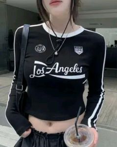 Black Los Angeles Graphic Long Sleeve Top