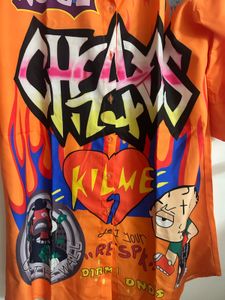 Orange Graphic Print Top
