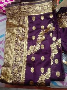 Elegant Purple Banarasi Silk Saree