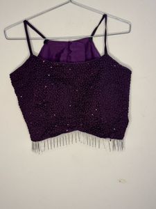 Stunning Purple Sequined Lehenga Set