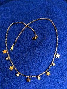 Anti Turnished golden Bracelet and charm necklace
