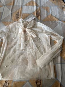 Sheer Pearl Embellished Top