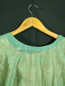 Women Orange Green Long Kurti | Bust 38 | Waist 36