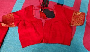 new pure dola silk Red Saree with hand work