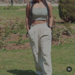 Comfortable Beige Pleated Pants