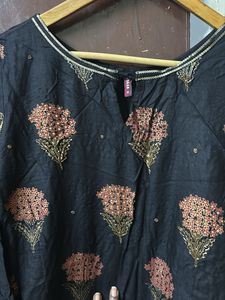 style up black kurta
