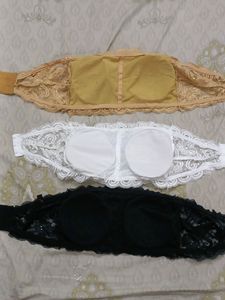 Lace Strapless Tube Bra