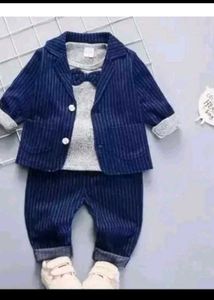 Baby Boy Pinstripe Suit with Bowtie