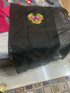 Elegant Black Embroidered Kurta Set