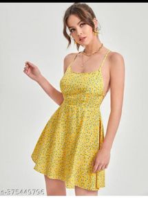 Yellow Floral Print Sundress
