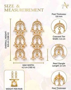 Elegant light weight Gold Jhumka in heavy look