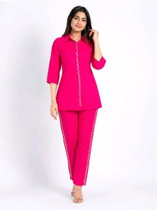 Vibrant Pink Kurta Set with Trousers