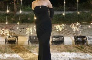 black off shoulder dress