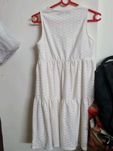 White Sleeveless Tiered Dress