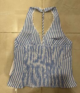 Lace trimmed halter top, Savana, S, new