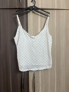 White polka dot cami top