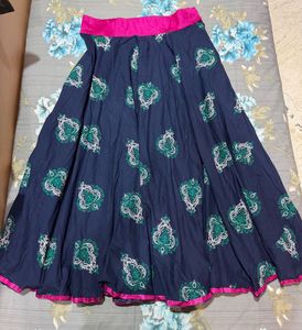 Navy Blue Flary Ethnic Skirt/ Lehenga/ Chania