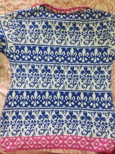 Cozy Blue &amp; White Knit Sweater
