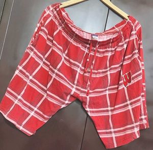 Red Check Printed Shorts For Boy & Men 36 Waist