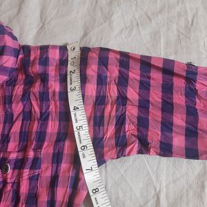 💕💜 Cute Pink &amp; Purple Plaid Checker Shirt Top