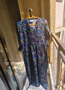 Blue Printed Tunic Top
