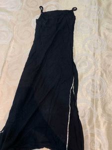 Black Chic Ethnic Adjustable Straps Straight Kurti