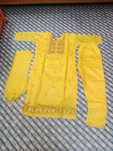 Yellow Embroidered Kurta Set