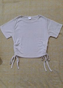 Ruched Drawstring Crop Top