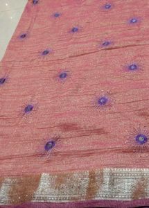 Embroidered Pink Saree