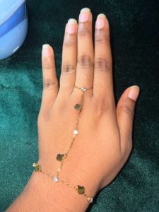 Anti tarnish Gold Hand Chain with Charm