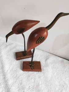 Vintage Wooden Bird Showpiece