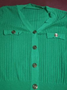 Green Button-Down Top