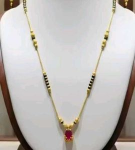 Elegant Gold Mangalsutra with Ruby Pendant
