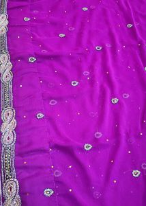 Premium Purple Georgette Saree with blouse