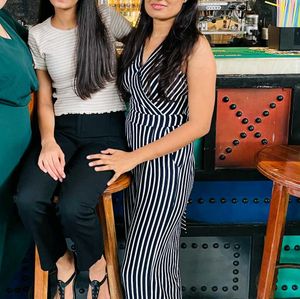Striped Sleeveless Jumpsuit